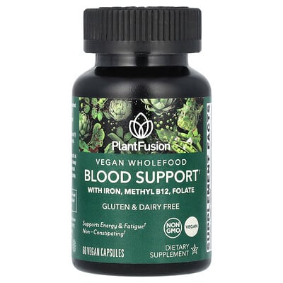PlantFusion, Vegansk fullvärdig mat, blodstöd, 60 veganska kapslar