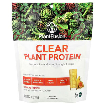 PlantFusion, Klart växtprotein, tropisk punch, 288 g