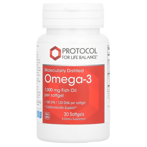 Protocol for Life Balance, Omega-3, 1 000 mg, 30 mjukgelkapslar