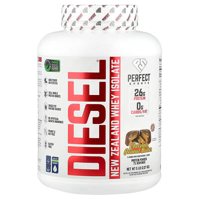 PERFECT Sports, Diesel®, vassleisolat från Nya Zeeland, choklad och jordnötssmör, 2,27 kg (5 lbs)