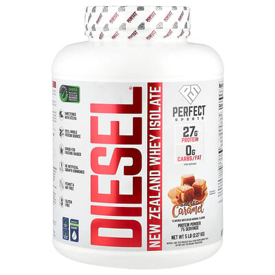 PERFECT Sports, Diesel®, Nya Zeeland vassleisolat, saltad karamell, 2,27 kg (5 lb)