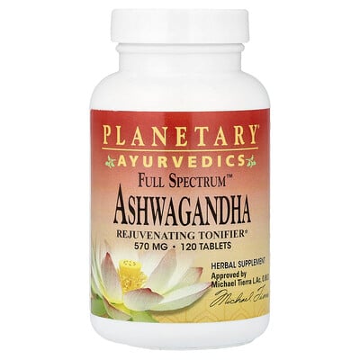 Planetary Herbals, Ayurvedisk medicin, Full Spectrum™ Ashwagandha, 570 mg, 120 tabletter