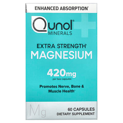 Qunol, Magnesium, 60 kapslar (210 mg per kapsel)