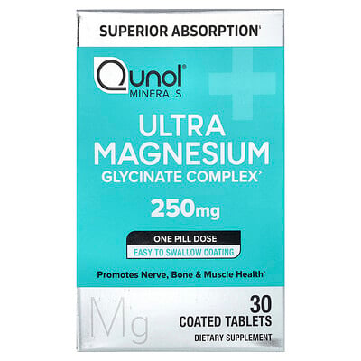 Qunol, Ultramagnesium, 250 mg, 30 dragerade tabletter