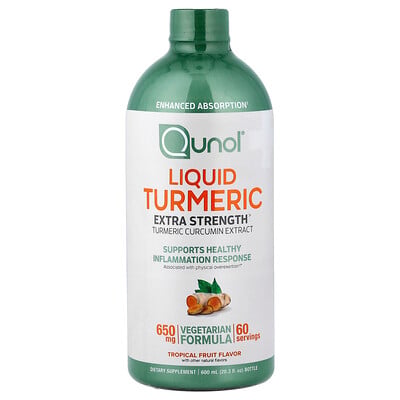 Qunol, Flytande gurkmeja, tropisk frukt, 600 ml