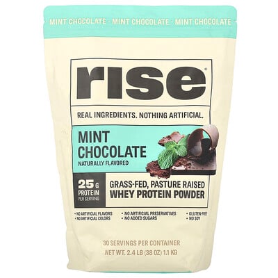 Rise Bar, Vassleproteinpulver, mintchoklad, 1,1 kg