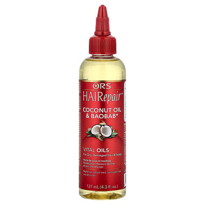 ORS, HAIRepair™, Kokosolja och Baobabolja, För torrt, skadat hår och hårbotten, 127 ml