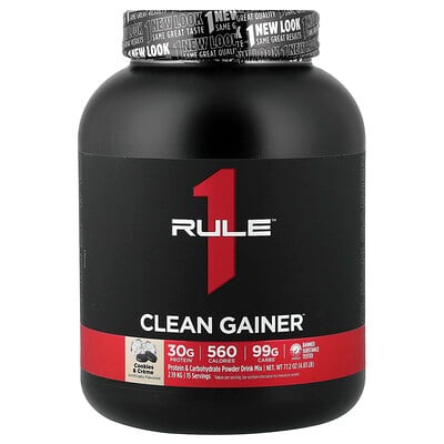 Rule One Proteins, Clean Gainer™, Cookies & Cream, 2,19 kg (4,83 pund)