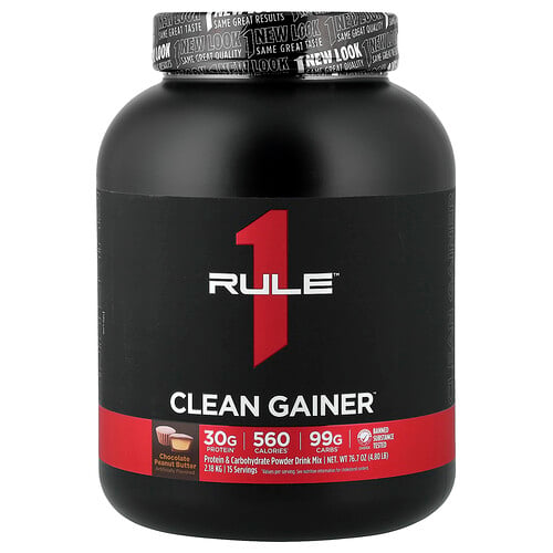 Rule One Proteins, Clean Gainer™, Choklad-jordnötssmör, 2,18 kg Rule One Proteins, Clean Gainer™, Choklad-jordnötssmör, 2,18 kg