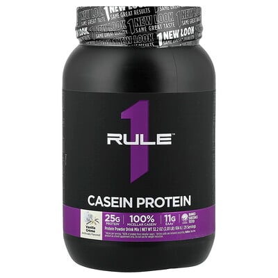 Rule One Proteins, Kaseinproteinpulverdryckesmix, vaniljkräm, 914 g