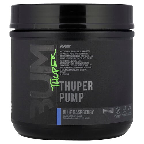 Raw Nutrition, Bum, Thuper Pump, Blå Hallon, 570 g Raw Nutrition, Bum, Thuper Pump, Blå Hallon, 570 g