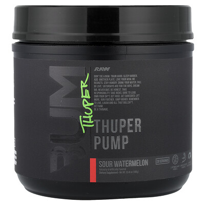 Raw Nutrition, Bum, Thuper Pump, sur vattenmelon, 580 g