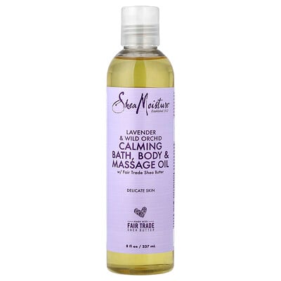 SheaMoisture, Lugnande bad-, kropps- och massageolja, känslig hud, lavendel och vild orkidé, 237 ml (8 fl oz)
