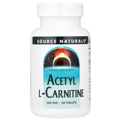 Source Naturals, Acetyl L-karnitin, 500 mg, 60 tabletter