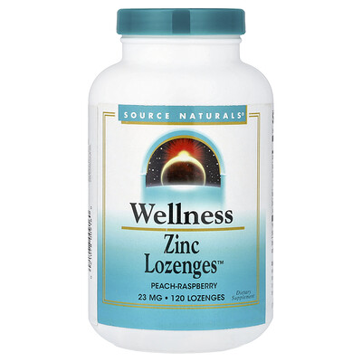 Source Naturals, Wellness Zinc Lozenges™, Persika-Hallon, 120 sugtabletter