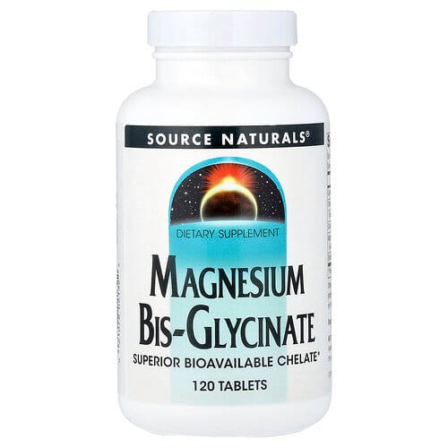Source Naturals, Magnesiumbis-glycinat, 120 tabletter Source Naturals, Magnesiumbis-glycinat, 120 tabletter