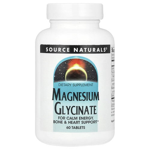Source Naturals, Magnesiumglycinat, 60 tabletter