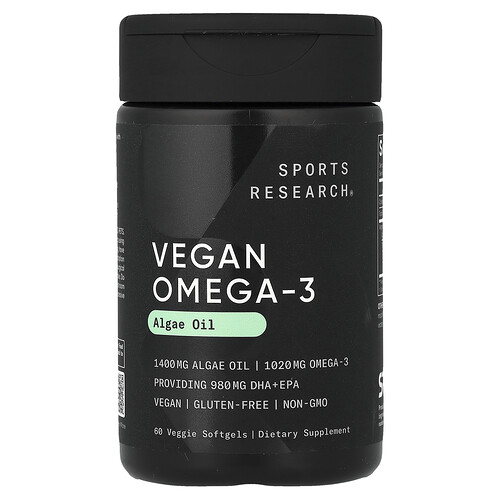 Sports Research, Vegansk Omega-3, 60 Veggie Softgels