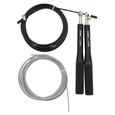 Sports Research, Söt Svett®, Speed Rope, Svart, 1 Hopprep