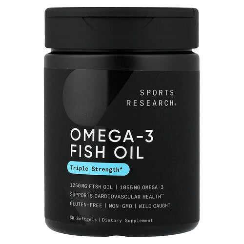 Sports Research, Omega-3 fiskolja, 60 mjukgeler Sports Research, Omega-3 fiskolja, 60 mjukgeler