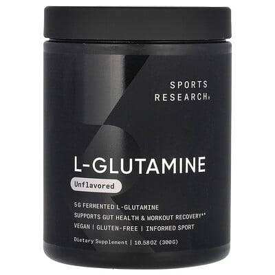 Sports Research, L-glutamin, utan smaksättning, 10.58 oz (300 g)