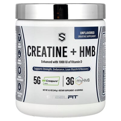 SteelFit, Kreatin + HMB, Osmaksatt, 240 g