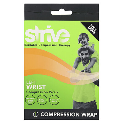 Strive, Kompressionslindning för vänster handled, en storlek passar de flesta, 1 antal
