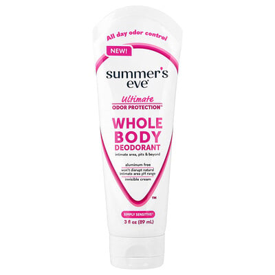 Summer's Eve, Ultimat luktskydd™, helkroppsdeodorant, Simply Känslig®, 3 fl oz (89 ml)