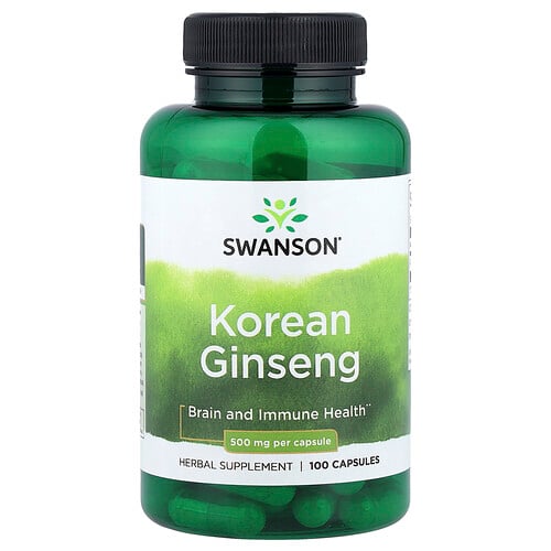 Swanson Vitamins, Koreansk Ginseng , 500 mg , 100 Kapslar