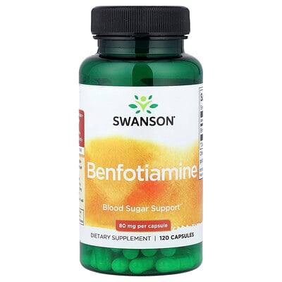 Swanson Vitamins, Benfotiamin, 80 mg, 120 Kapslar