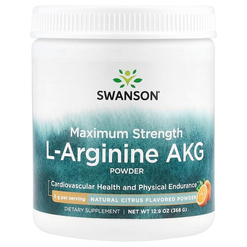 Swanson Vitamins, Maximal styrka L-arginin AKG-pulver, naturlig citrus, 368 g