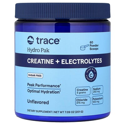 Trace, Hydro Pak, Kreatin + Elektrolyter, Osmaksatt, 201 g
