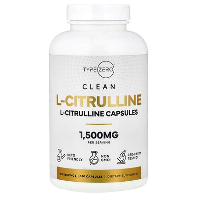 TypeZero, Ren, L-citrullin, 180 kapslar (750 mg per kapsel)