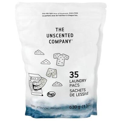 The Unscented Company, Tvättpåsar, 35 förpackningar, 630 g