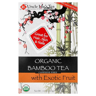 Uncle Lee's Tea, Ekologiskt bambuste med exotisk frukt, koffeinfritt, 18 tepåsar, 28,8 g