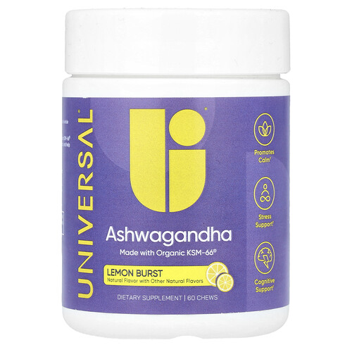 Universal U, Ashwagandha, Citronexplosion, 60 tuggtabletter