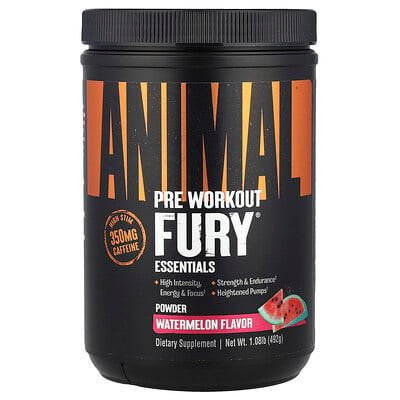 Animal, Fury®, Essentials, Pre Workout, Vattenmelon, 492 g