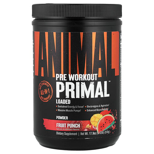 Animal, Primal Preworkout Pulver, Fruit Punch, 17.9 oz (507.5 g)