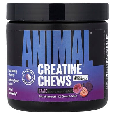 Animal, Kreatin Performance Chews, Vindruva, 120 tuggtabletter