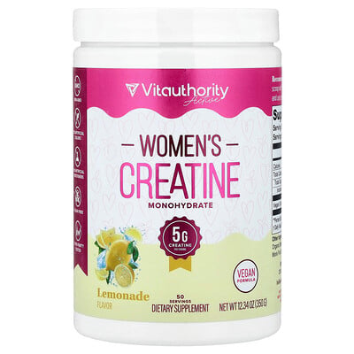 Vitauthority, Active, Kreatinmonohydrat för kvinnor, Lemonad, 350 g