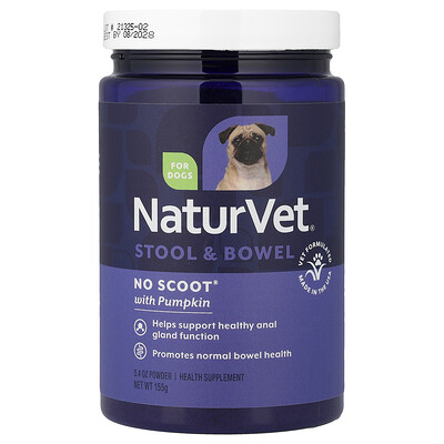 NaturVet, No Scoot® Med pumpa, avföring och tarm, För hundar, 155 g