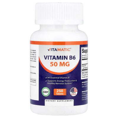 Vitamatic, Vitamin B6, 50 mg, 250 Tablets