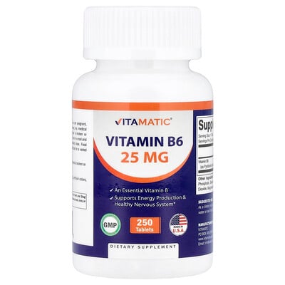 Vitamatic, Vitamin B6, 25 mg, 250 Tablets