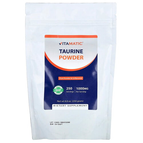 Vitamatic, Taurinpulver, osmaksatt, 250 g Vitamatic, Taurinpulver, osmaksatt, 250 g