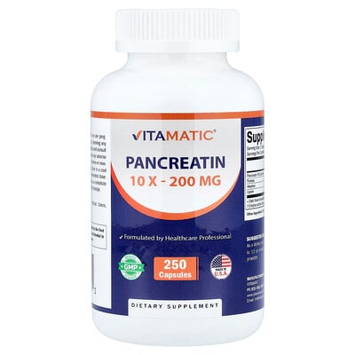 Vitamatic, Pancreatin, 250 Capsules