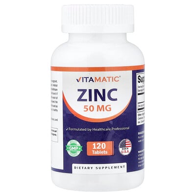 Vitamatic, Zink, 50 mg, 120 Tabletter