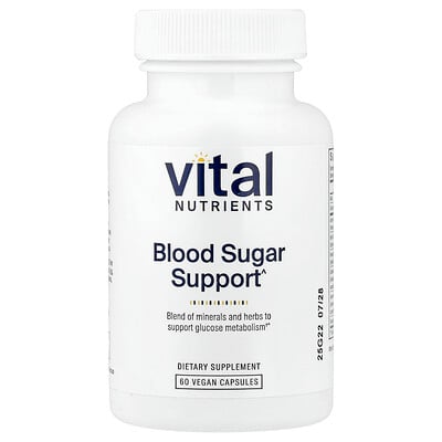 Vital Nutrients, Stöd för blodsocker, 60 veganska kapslar