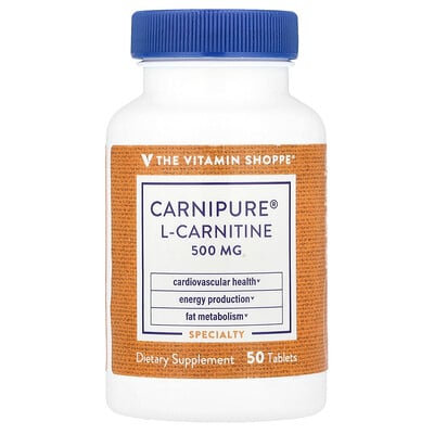 The Vitamin Shoppe, Carnipure® L-karnitin, 500 mg, 50 tabletter