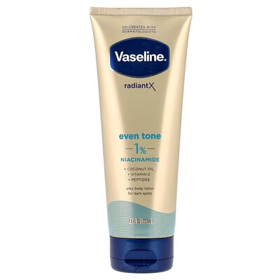 Vaseline, RadiantX, Jämn Ton Bodylotion, 1 % niacinamid, 222 ml