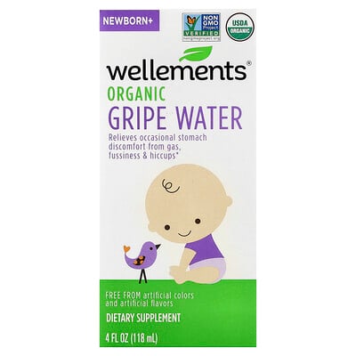 Wellements, Ekologiskt Gripe Water, Newborn+, 118 ml